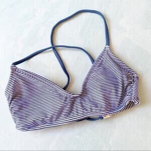 Xhilaration blue and white striped bikini top XS